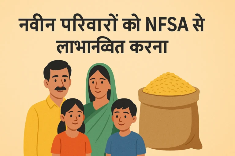 नवीन परिवारों को NFSA से लाभान्वित करना