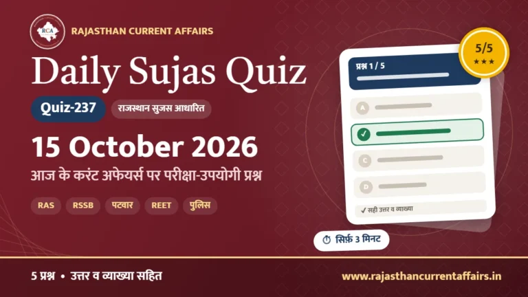 Daily Sujas Quiz-237 : 15 October 2026