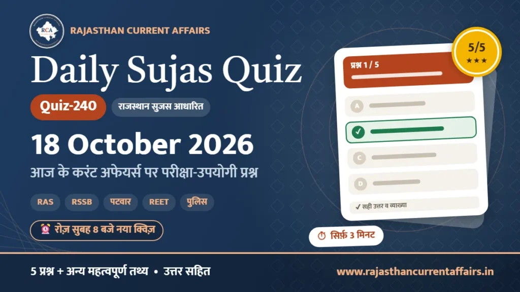 Daily Sujas Quiz-240 : 18 October 2026