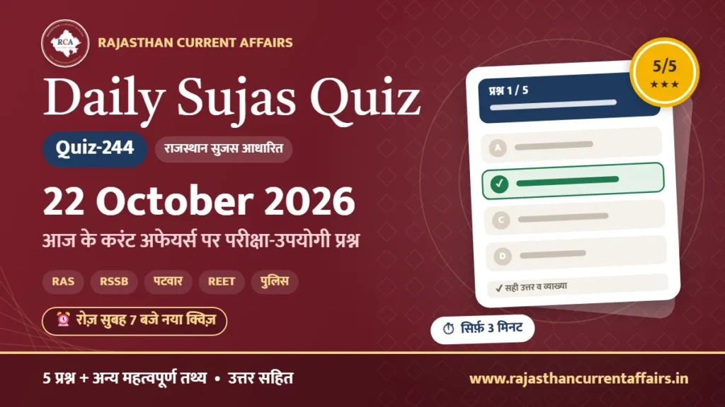 Daily Sujas Quiz-244 : 22 October 2026