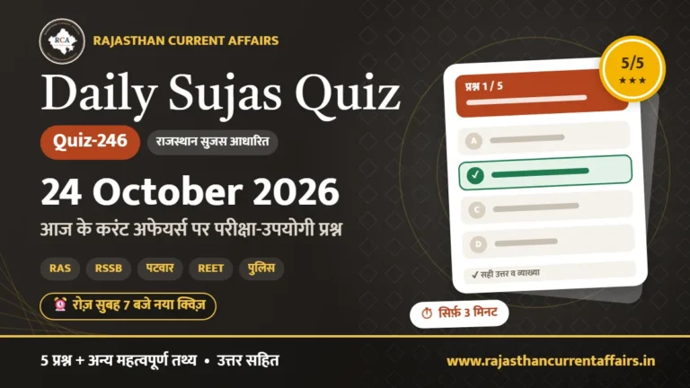 Daily Sujas Quiz-246 : 24 October 2026