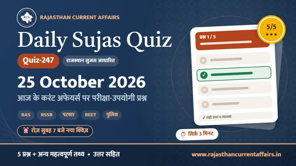 Daily Sujas Quiz-247 : 25 October 2026